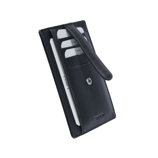 Leather credit card holder Cortina 5001 nero black