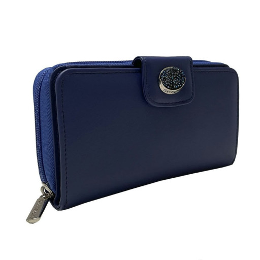Шкіряне портмоне Swarovski 1655A labelia синій