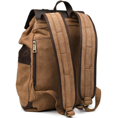 Canvas backpack-bag TARWA RCc-0010-4lx with crazy horse leather
