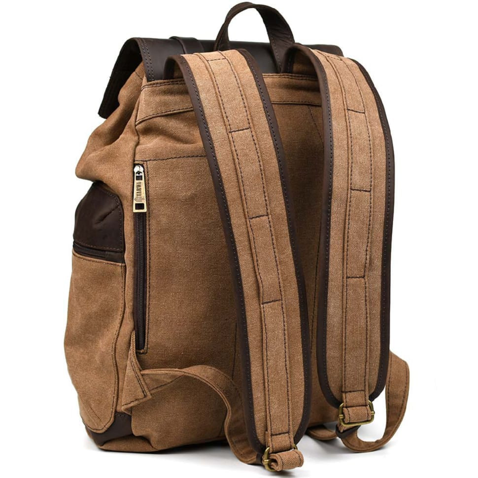 Канвас рюкзак-мішок TARWA RCc-0010-4lx зі шкірою крейзі хорс