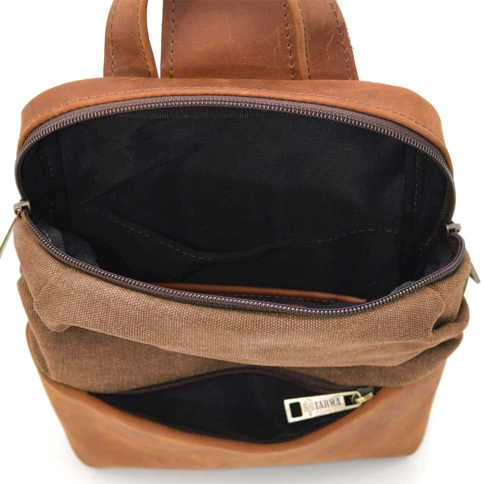 Слінг через плече, нагрудна сумка зі шкіри та канвас TARWA RBc-1905-3md