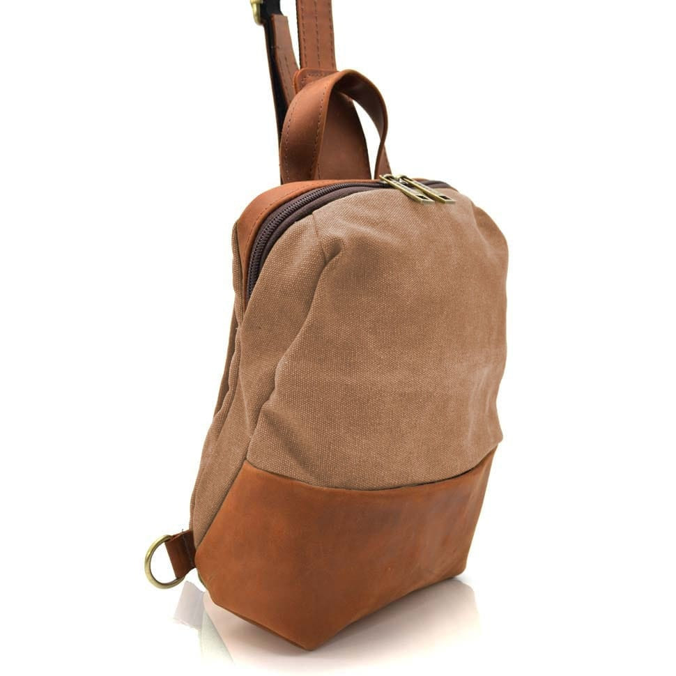 Слінг через плече, нагрудна сумка зі шкіри та канвас TARWA RBc-1905-3md