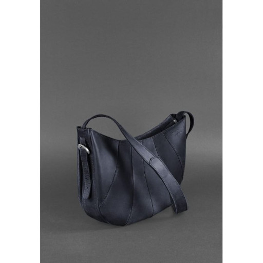 Шкіряна сумка Круасан синя