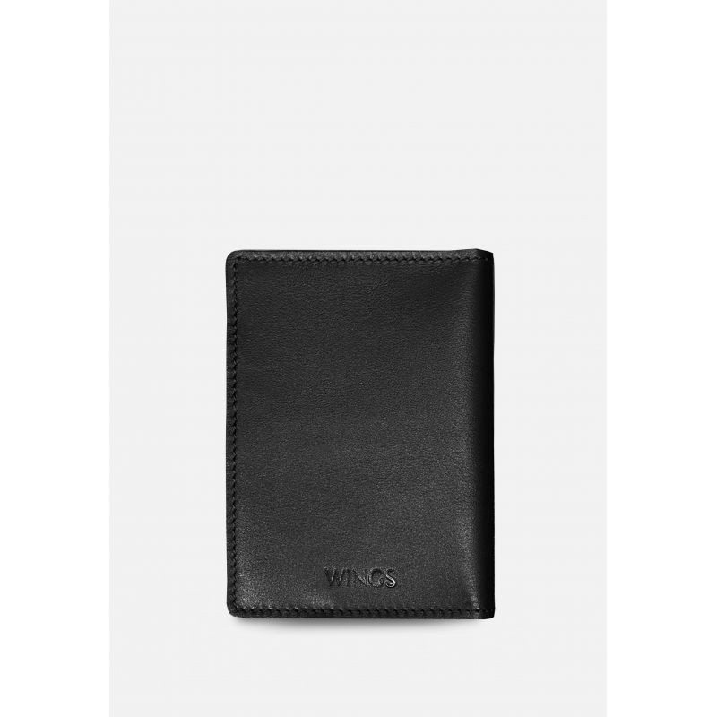 Шкіряна обкладинка-органайзер для документів 1.0 Wings Чорна