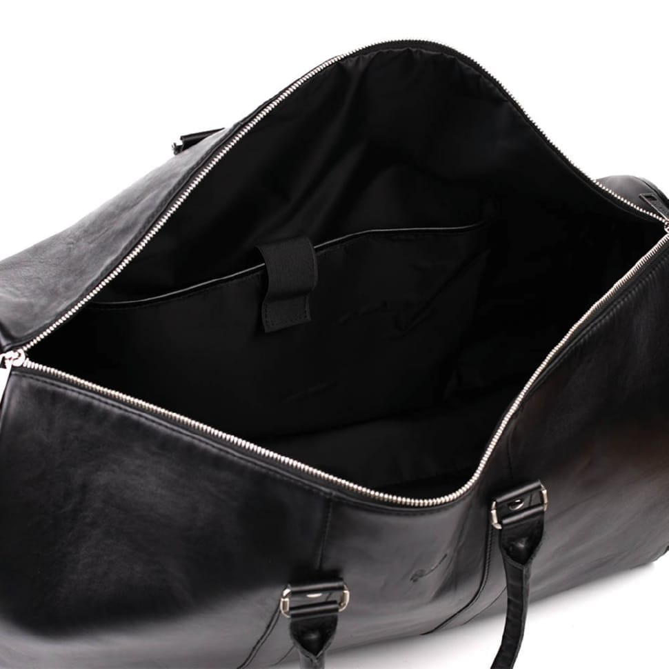 Large leather travel bag 61cm TARWA GA-9551-4lx black Nappa