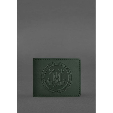 Leather cover for the certificate of the Marine Guard green Crazy Horse