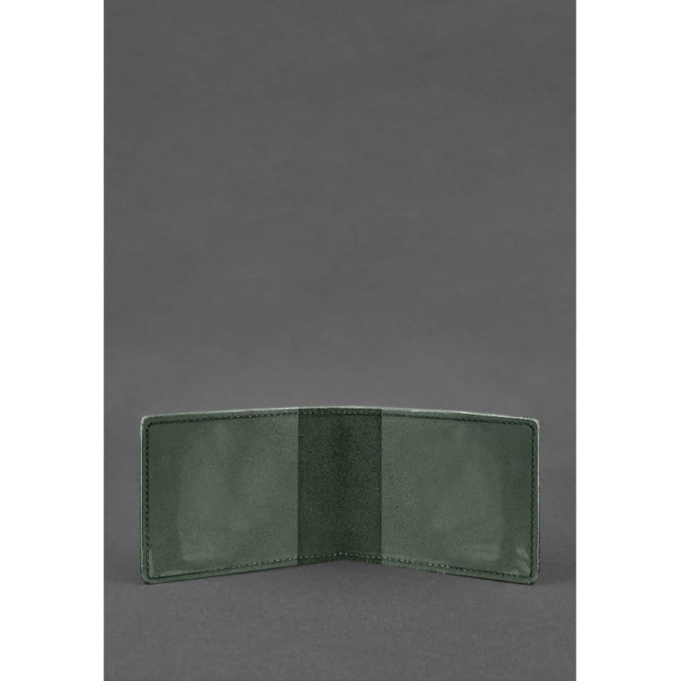 Кожаная обложка на удостоверение Морской охраны зеленая Crazy Horse