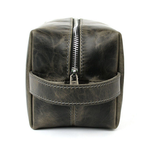 Шкіряний несесер косметичка TARWA RJv-8033-4lx сіра