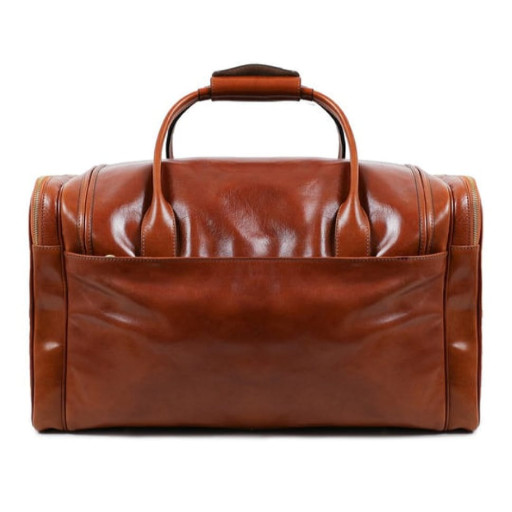 Велика італійська шкіряна сумка The Hitchhikers Guide to the Galaxy - коньячна Time Resistance