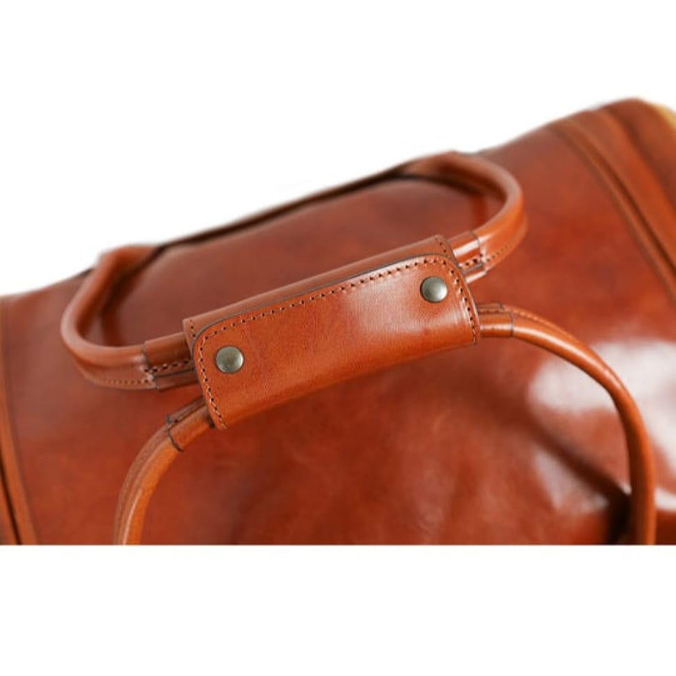 Велика італійська шкіряна сумка The Hitchhikers Guide to the Galaxy - коньячна Time Resistance