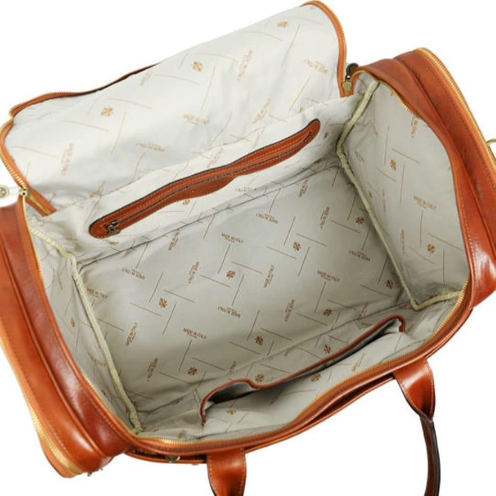 Велика італійська шкіряна сумка The Hitchhikers Guide to the Galaxy - коньячна Time Resistance