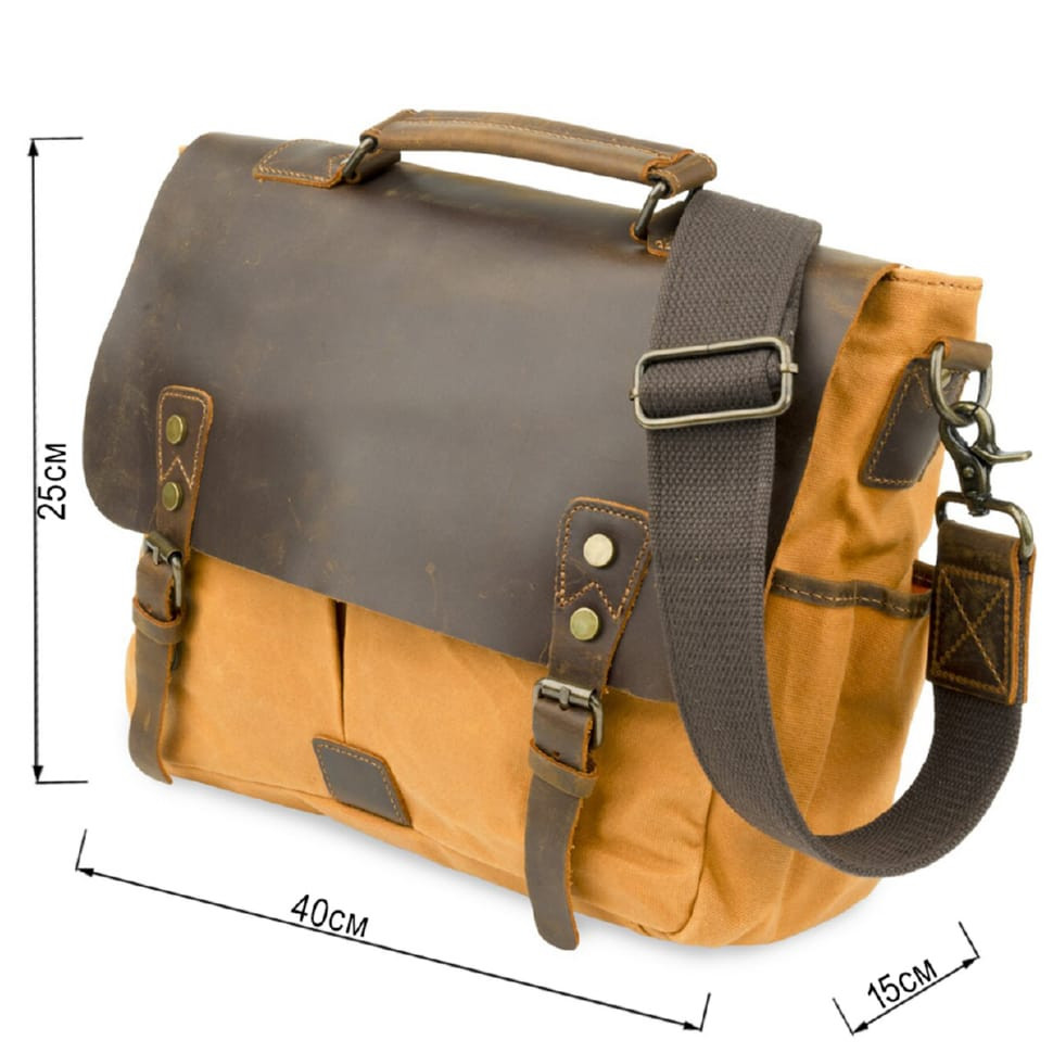 Діловий портфель у поєднанні зі шкірою Vintage 20120 Рудий