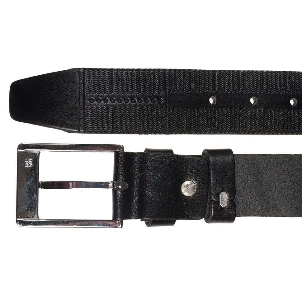 Ремінь шкіряний YSK класичний 3,5 см 2099-1 чорний