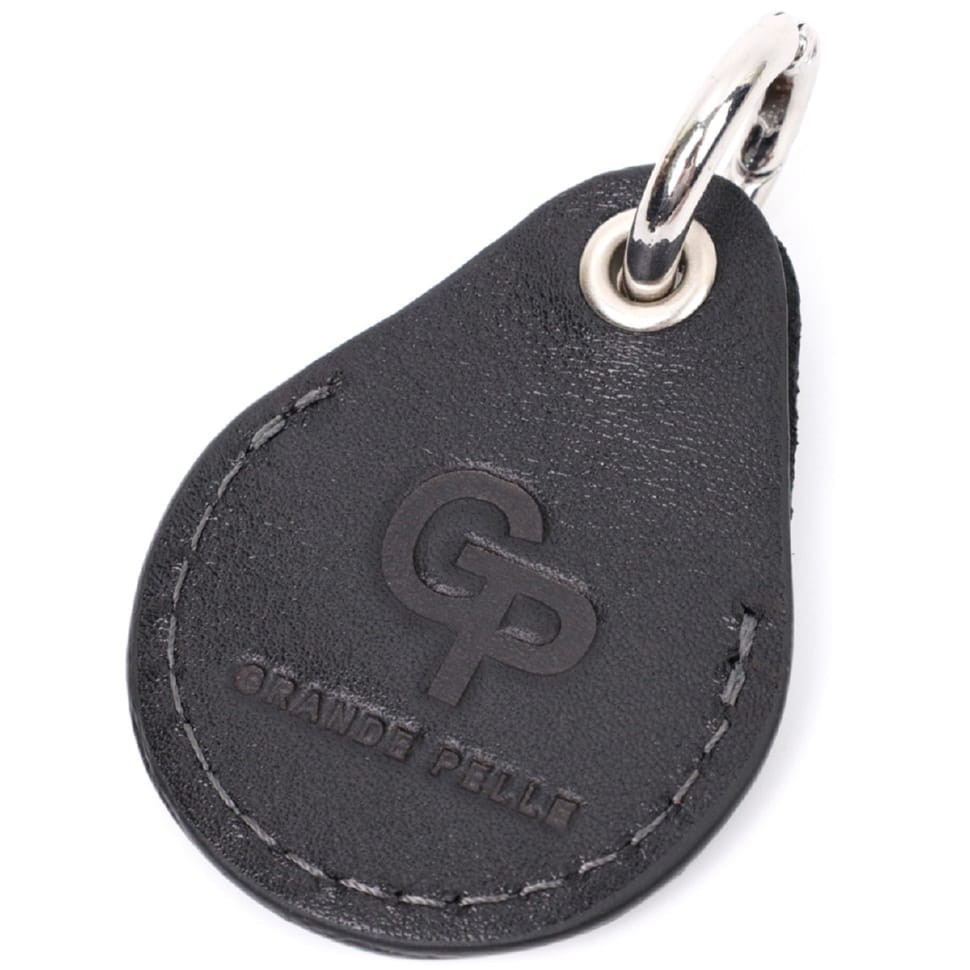 Шкіряний брелок-тримач для Apple AirTag GRANDE PELLE 11616 Чорний