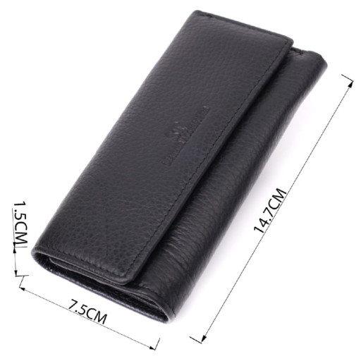 Велика ключниця з функцією гаманця з натуральної шкіри ST Leather 22492 Чорний
