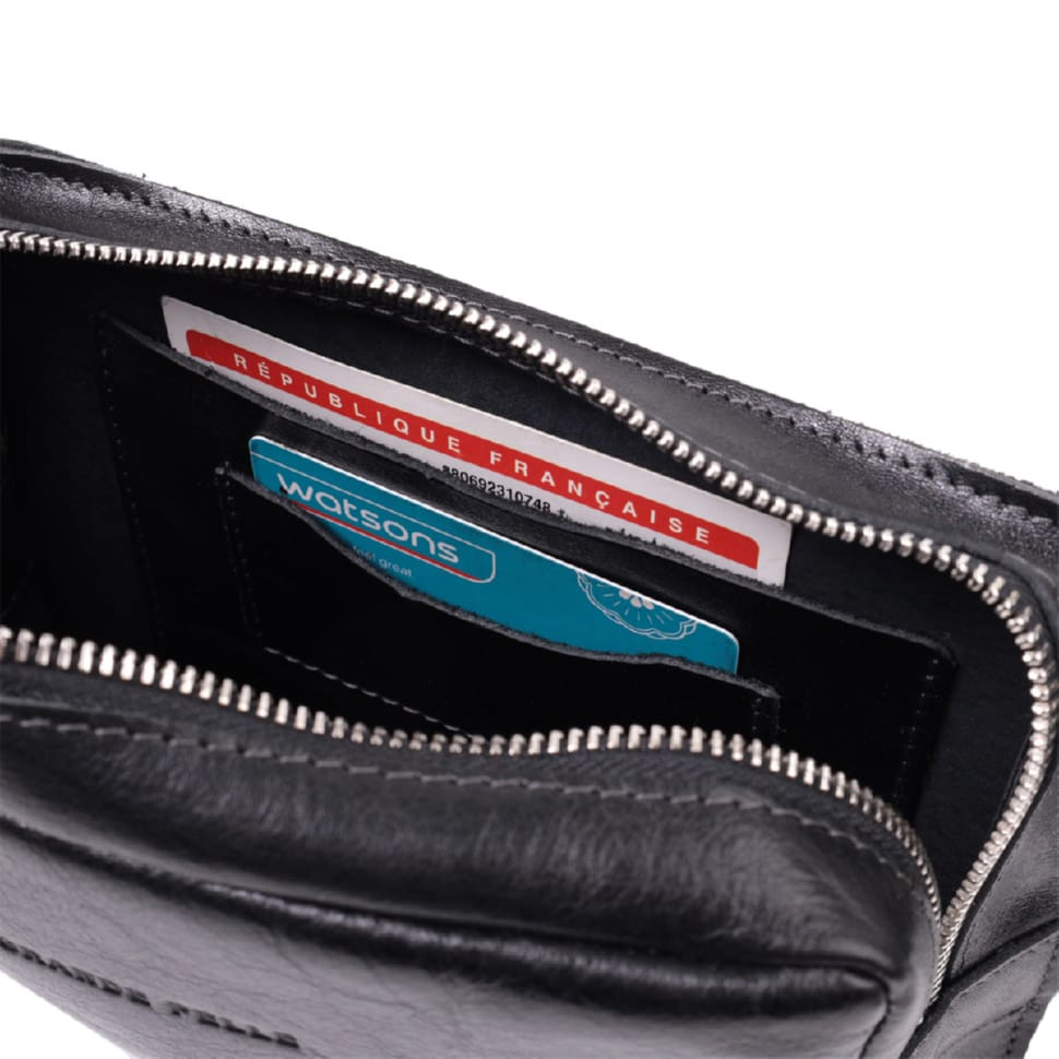 Сумка бананка прямокутного формату із якісної натуральної шкіри GRANDE PELLE 22576 Чорний