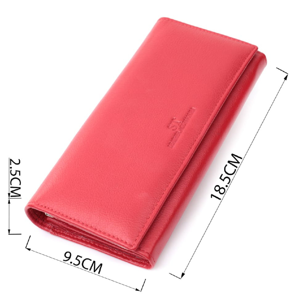 Классический женский кошелек из натуральной кожи ST Leather 22675 Красный