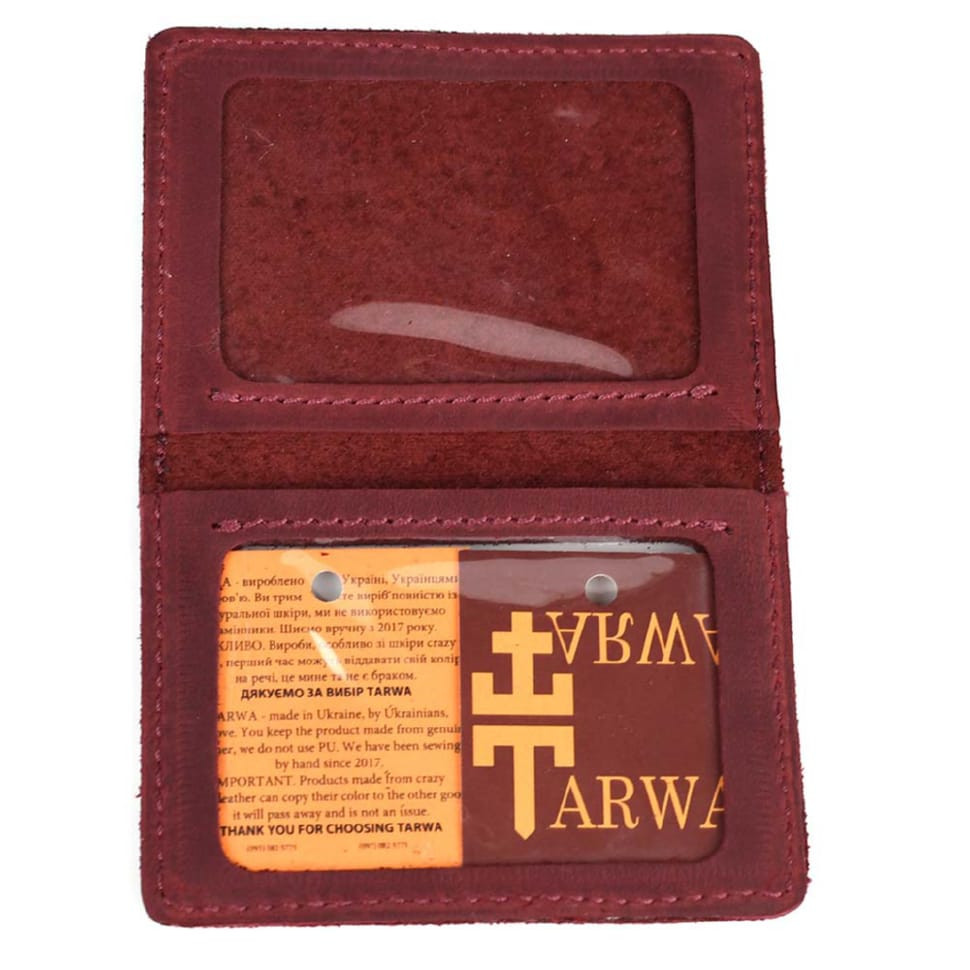 Leather cover for ID card, ID passport, driver's license TARWA RW-0114-4sa marsala