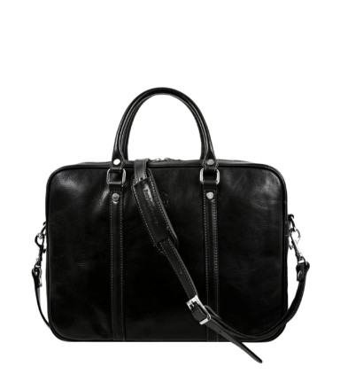 Leather Laptop Bag for Women - The Hobbit -  Black color -  Time Resistance 5216901W