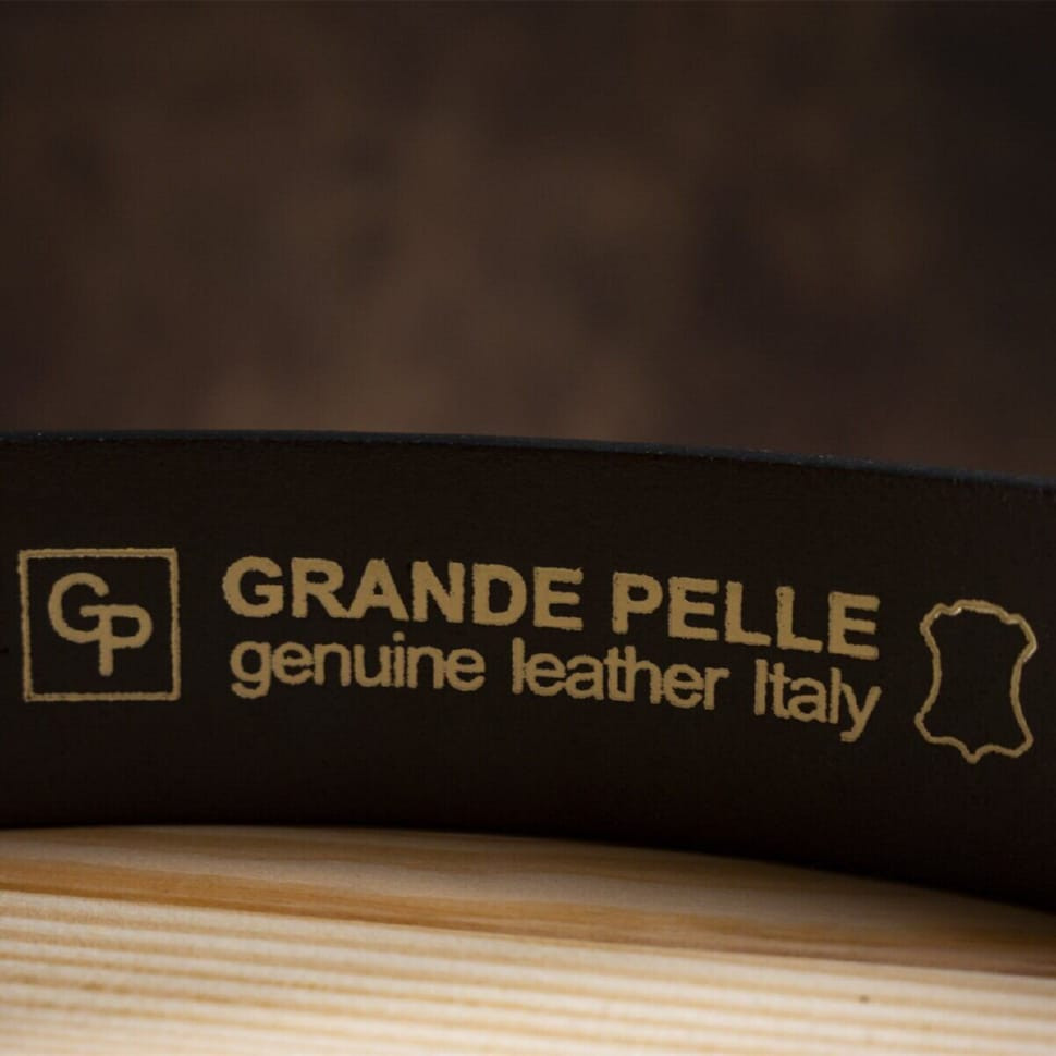 Стильний чоловічий ремінь із натуральної шкіри Grande Pelle 21462 Коричневий