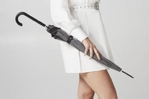 Парасолька-тростина жіноча Fulton L903 Kew-2 Silver Iridescent (Серебро)