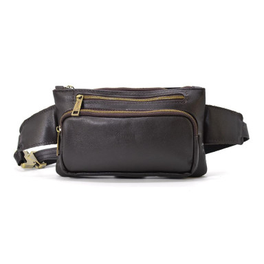 Leather belt bag banana GC-8137-4lx brand TARWA coffee Nappa