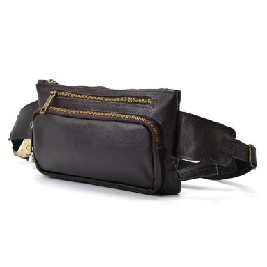 Leather belt bag banana GC-8137-4lx brand TARWA coffee Nappa