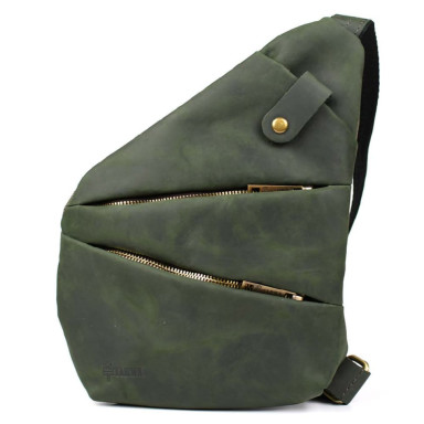 Mens sling bag over the shoulder mix of canvas and leather TARWA REE-6402-3md