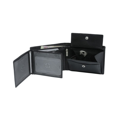 Leather wallet Cortina 5053 nero black