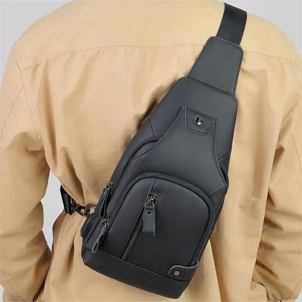 Модний рюкзак 4004A-2 моношлейка із натуральної телячої шкіри John McDee