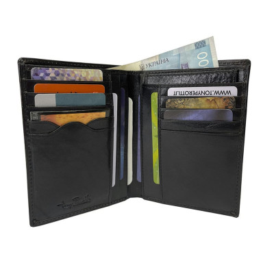 Leather wallet Italico 1153 nero black