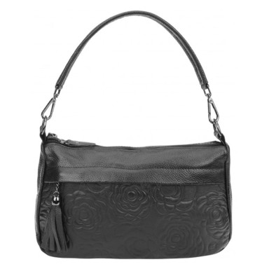 Женская кожаная сумка Borsa Leather 1t840-black
