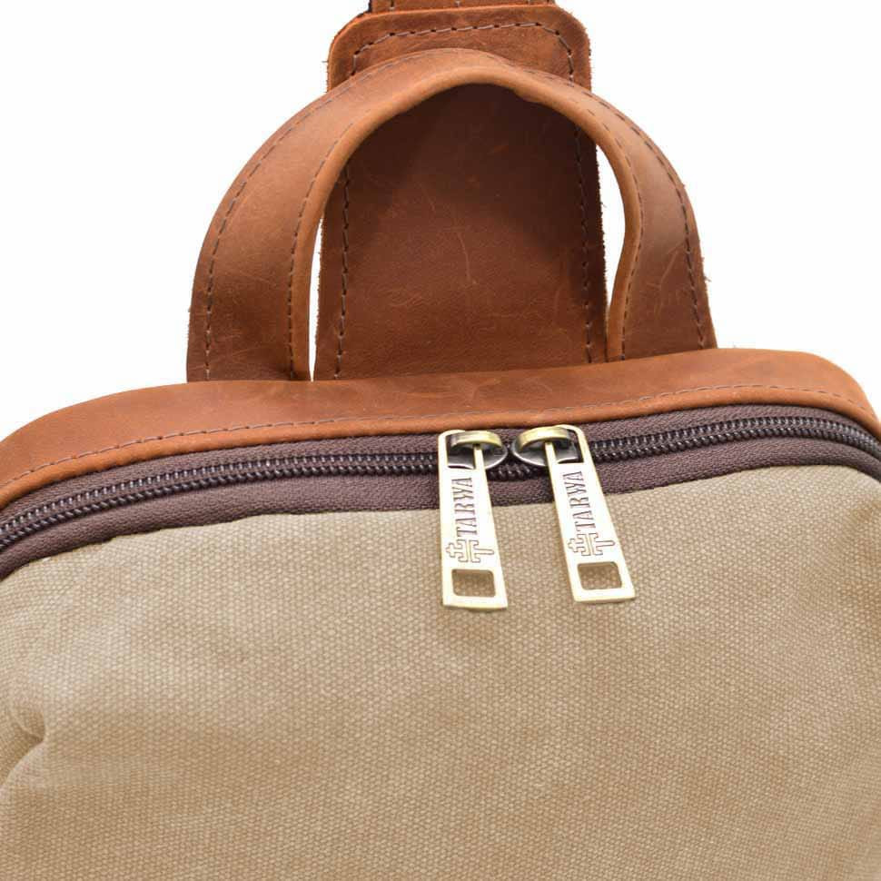 Слінг через плече, нагрудна сумка зі шкіри та канвас TARWA RBs-1905-3md