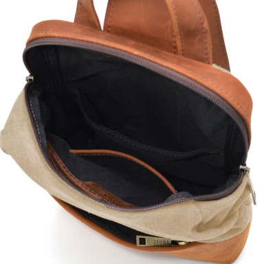 Shoulder sling, chest bag made of leather and canvas TARWA RBs-1905-3md