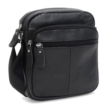 Men's leather bag Keizer K10080bl-black