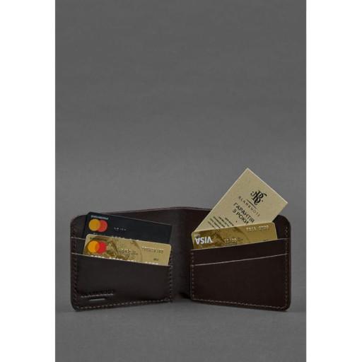Чоловічий шкіряний портмоне 4.1 (4 кишені) коричневий