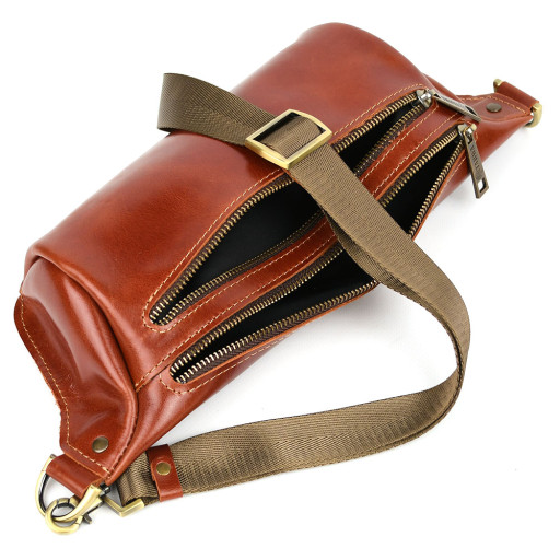 Сумка бананка в розмірі L TARWA GBalc-3106-2lx 2 відділення коньячна