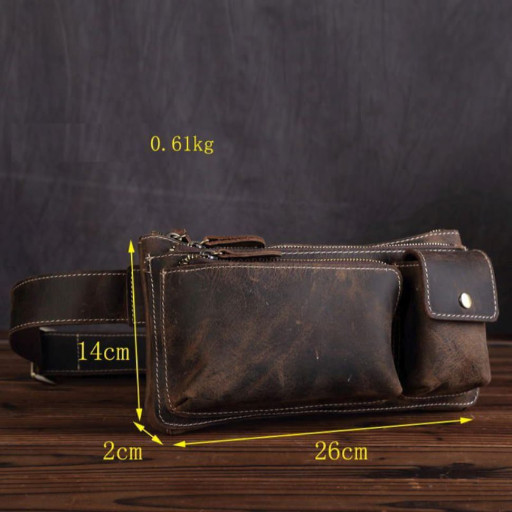 Brown leather belt bag Bexhill bx3616red