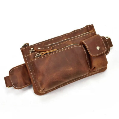 Brown leather belt bag Bexhill bx3616red