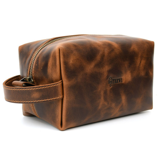 Шкіряний несесер косметичка TARWA RYv-8033-4lx коричнева