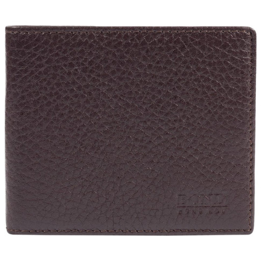 Шкіряне портмоне BOND 196-286 коричневий флотар