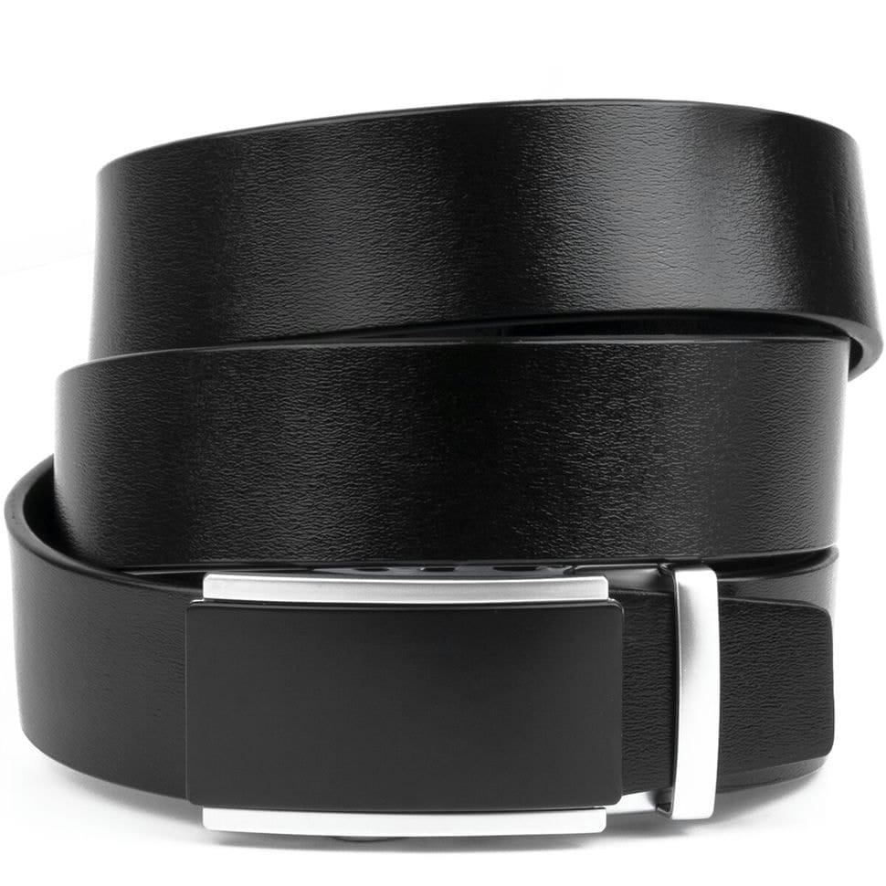 Чоловічий ремень з автоматичною пряжкою Vintage 20294 Чорний