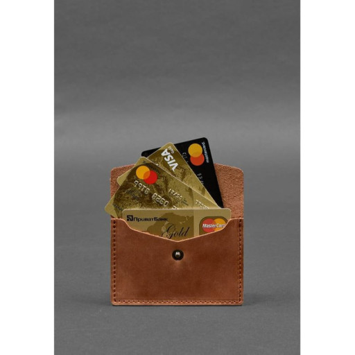 Шкіряний кард-кейс 9.0 світло-коричневий Crazy Horse