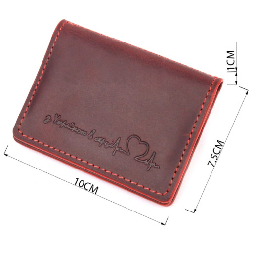 Красива обкладинка на документи для жінок у vintage шкіри Серце GRANDE PELLE 16713 Бордова