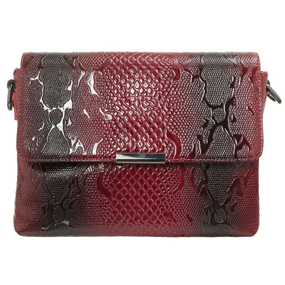 Women's leather bag Desisan 2010-500 red pattern
