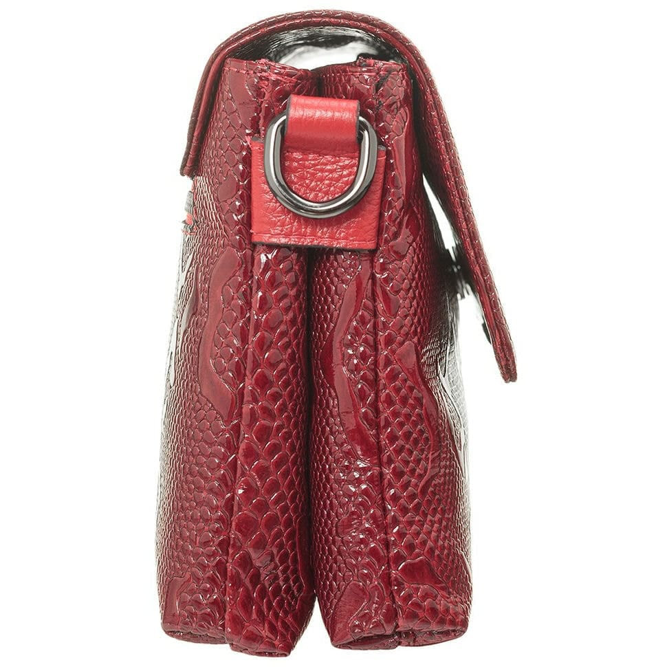 Women's leather bag Desisan 2010-500 red pattern