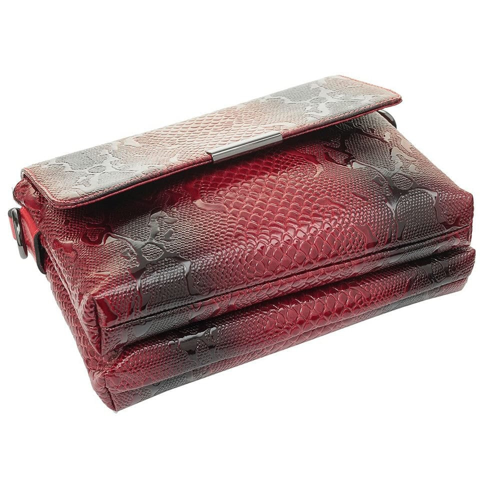 Women's leather bag Desisan 2010-500 red pattern