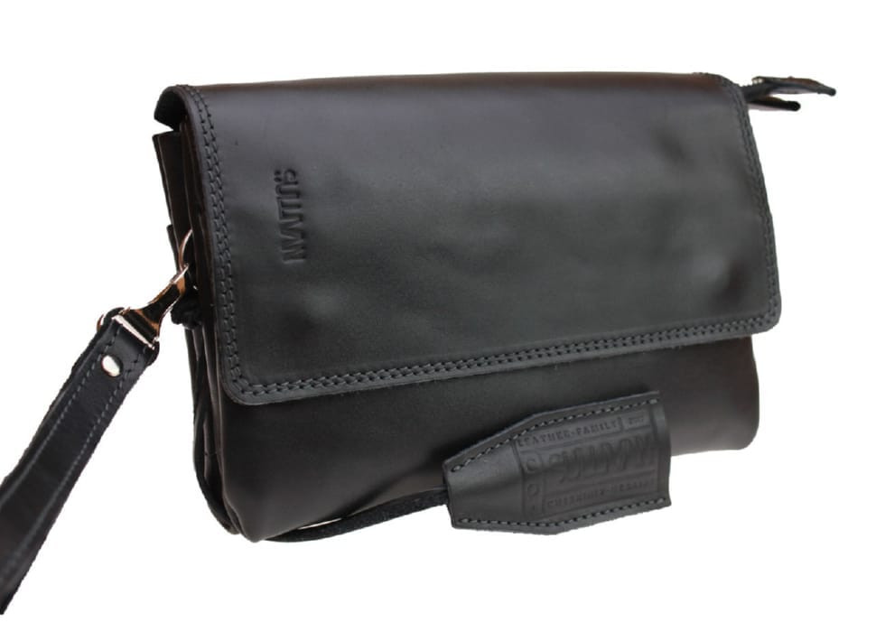 Сумка чоловіча маленька барсетка клатч SULLIVAN 32211 (32) чорна гладка шкіра