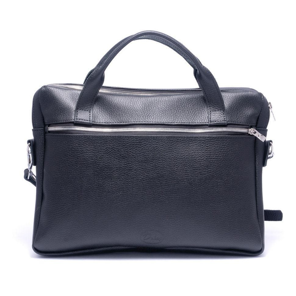 Чорна шкіряна сумка для документів Дікей 028ч