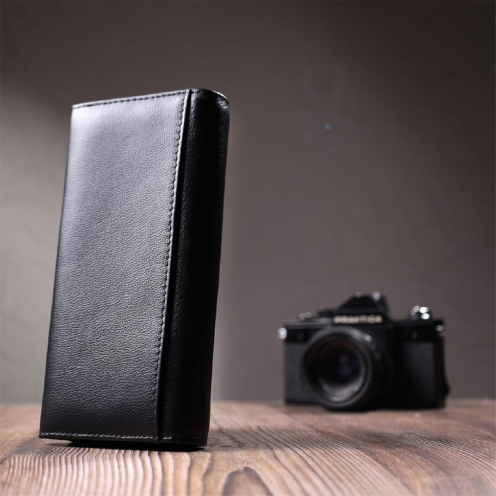 Женский классический кошелек из натуральной кожи ST Leather 22676 Черный